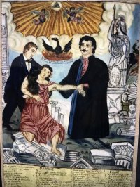 Ο Ρήγας Φεραίος, ο Αδαμάντιος Κοραής και η Ελλάδα, πίνακας Θεόφιλου
